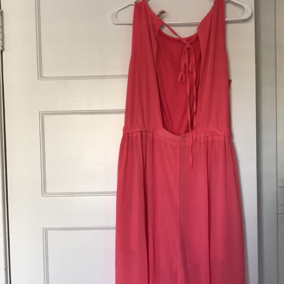 Coral pant suit romper - worse once perfect spring statement piece - Picture 4 of 6